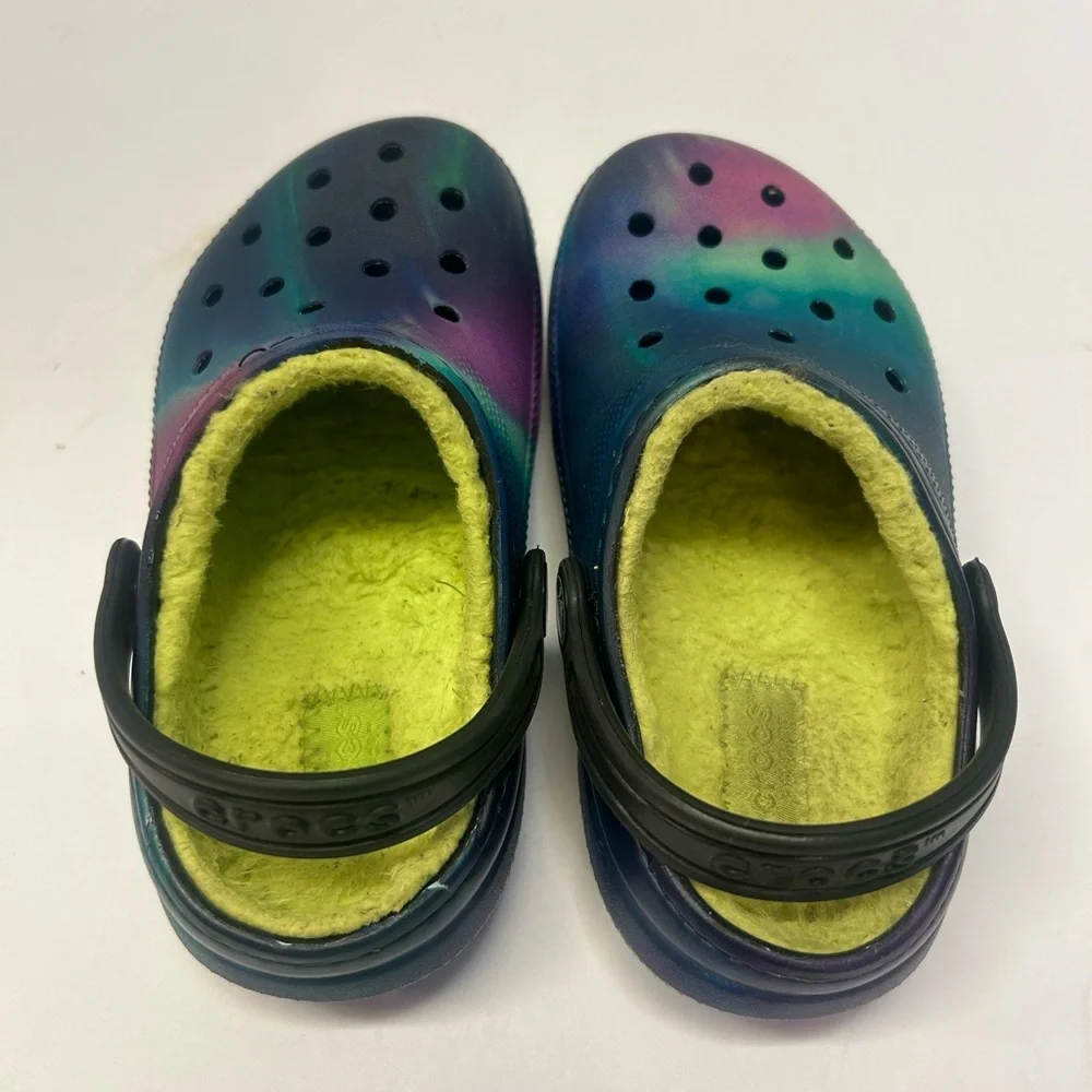 CROCS Toddler‎ Size 10 Unisex Tie-Dye Slippers - Blue and Purple
